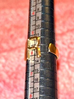 Stamped 925 Letter 'R' Initial Ring 1 size 4, 2 size 5 Specify
